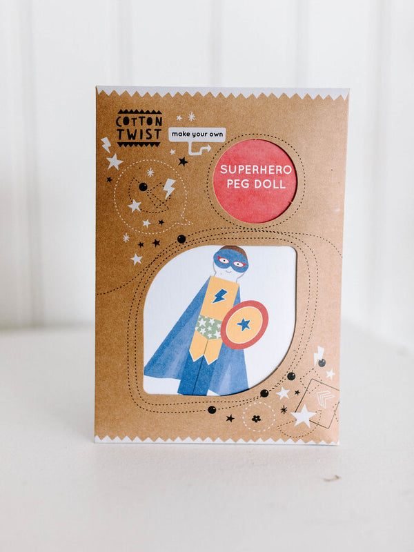 make your own superhero peg doll kit