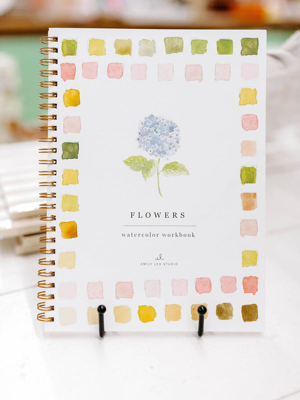 flowers watercolor workbook