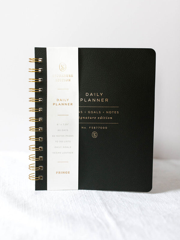 Standard Black Daily Non-Dated Planner