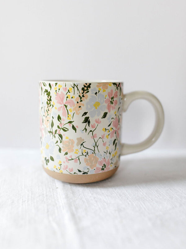 spring floral stoneware mug