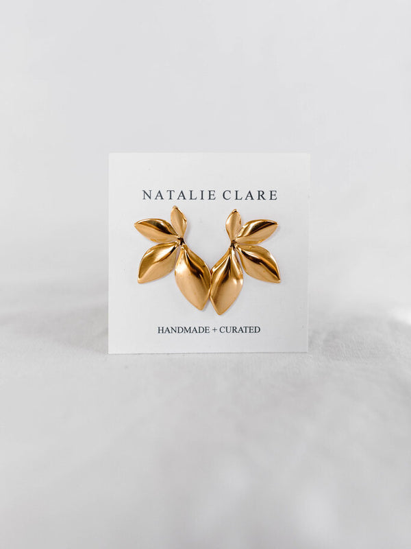 leaf statement earrings