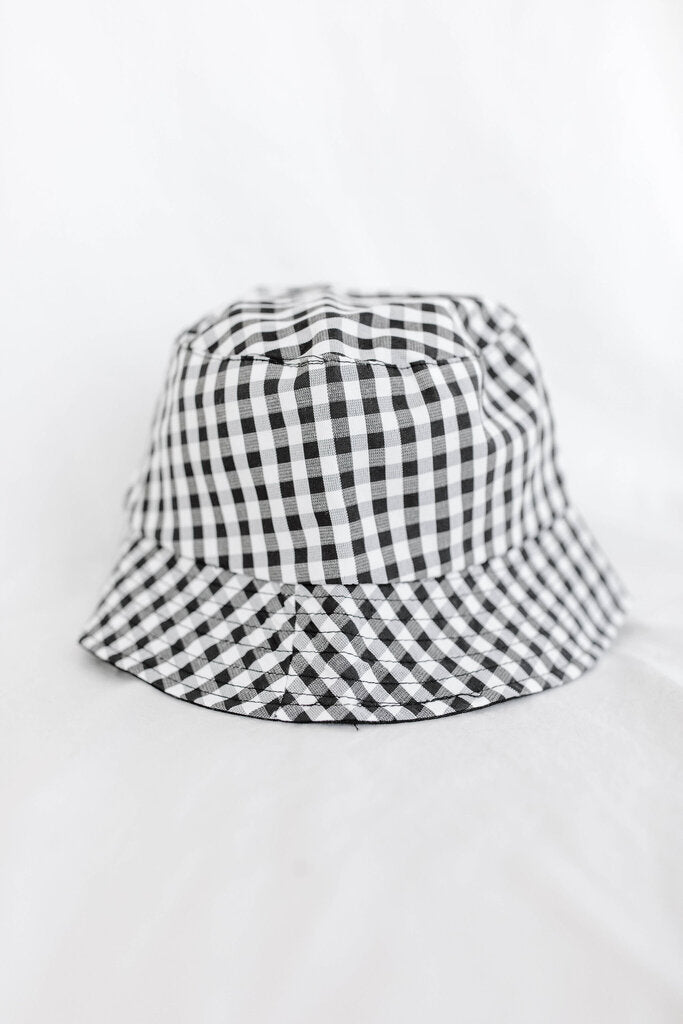 black gingham bucket hat