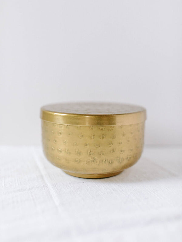 Antique brass aluminum container