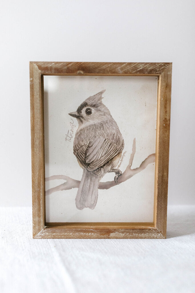 Framed Titmouse Art