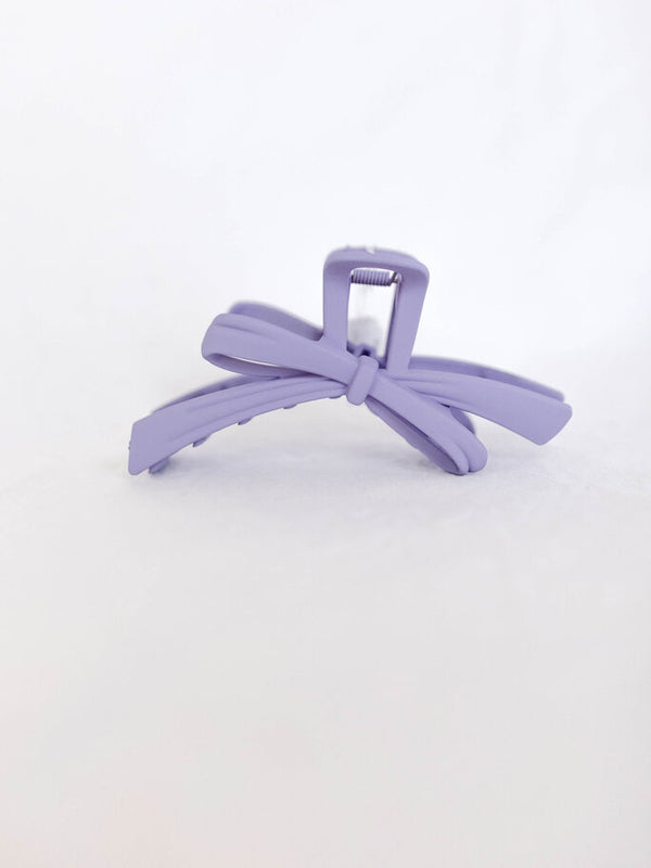 purple ribbon hair claw