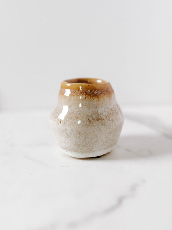 small glazed vase