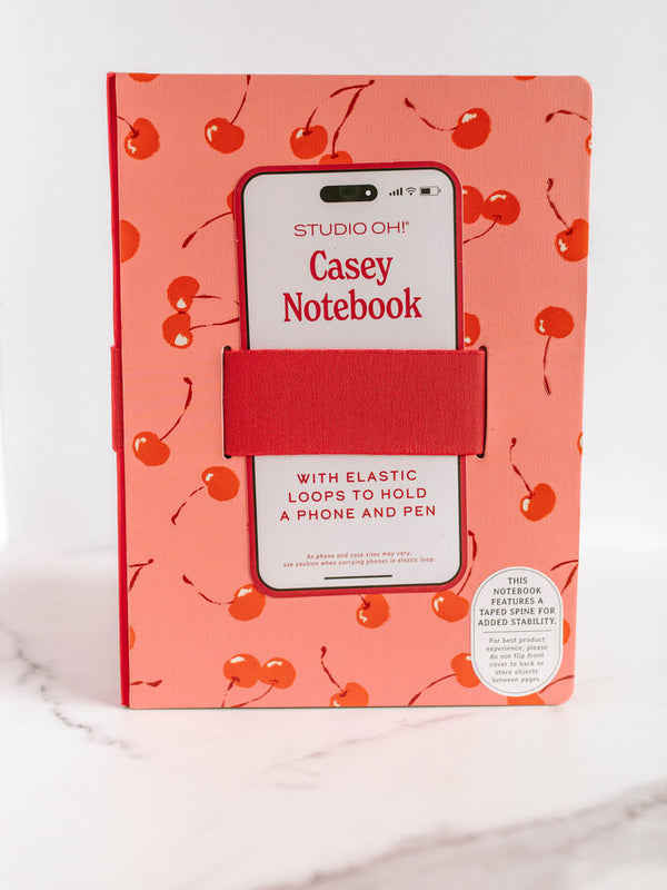Fresh-Picked Cherries Casey Notebook with Phone Loop