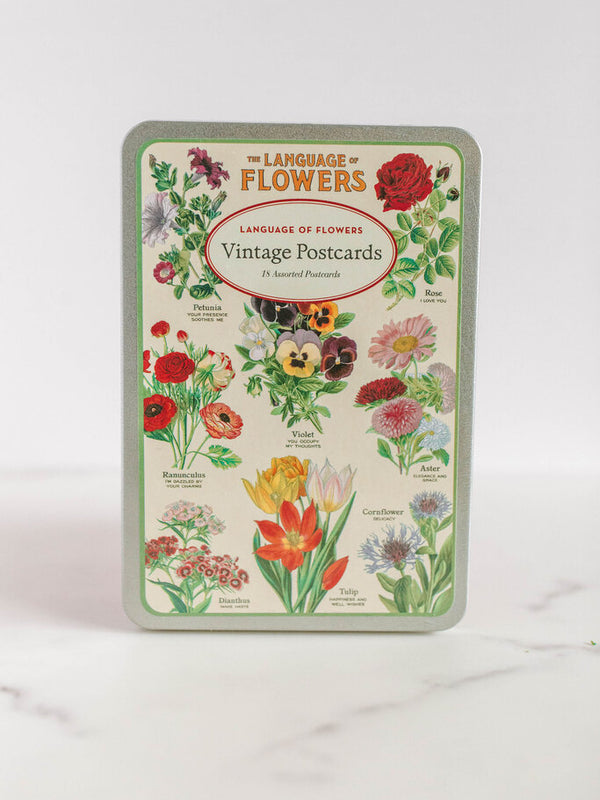 language of flowers postcard set