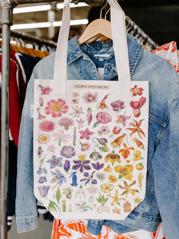 flora specimens canvas tote