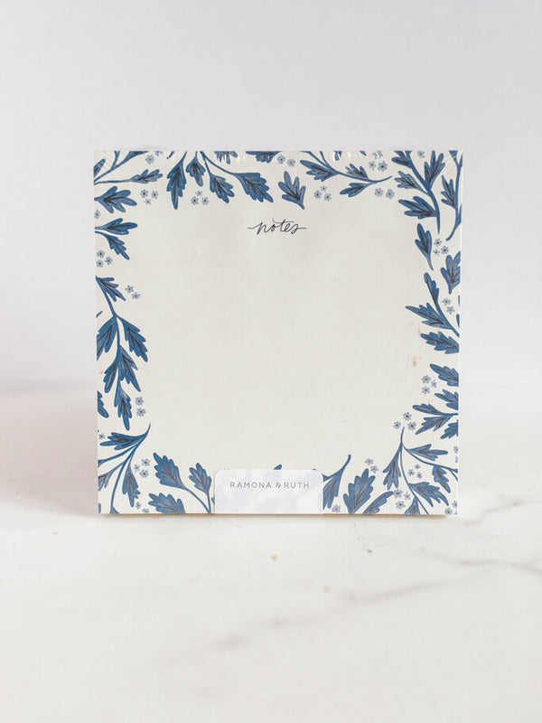 blue vines notepad block