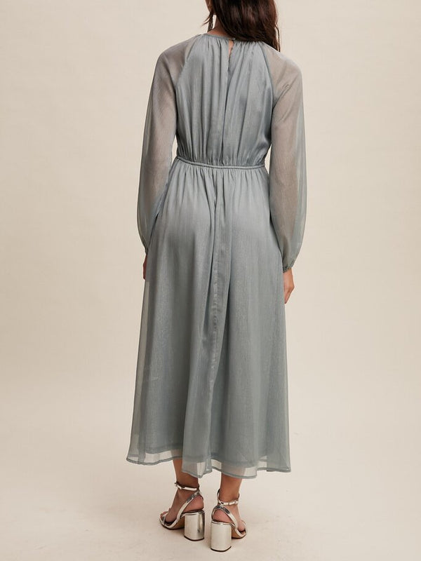 Light Blue Crossover Maxi Dress