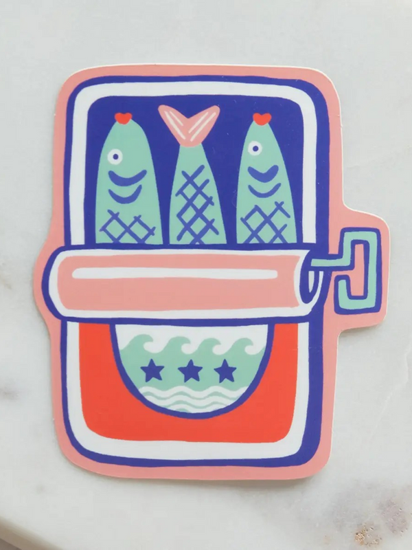 tinned fish die-cut sticker