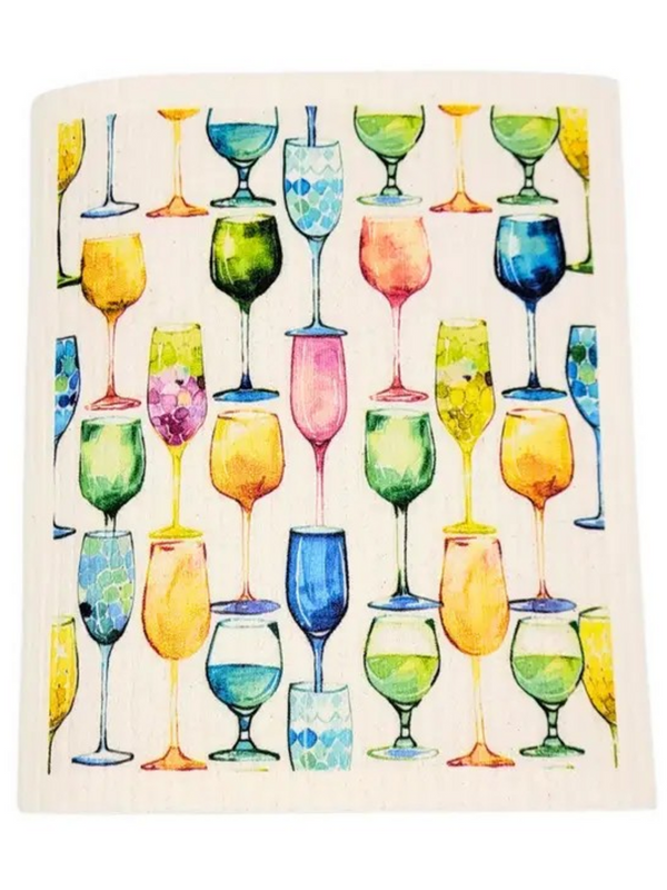wine glass swedish dishcloth