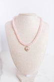 Rose Quartz Natural Semi Precious Stone Beaded Charm Necklace