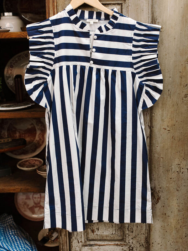 Navy Ruffle Dress