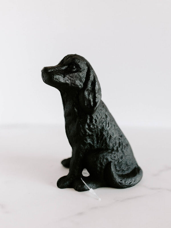 Sitting Dog Decorative Accent Black Cast Iron