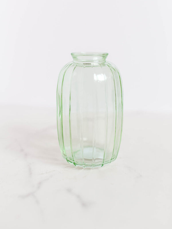Green Tall Glass Bud Vase | 4.7"
