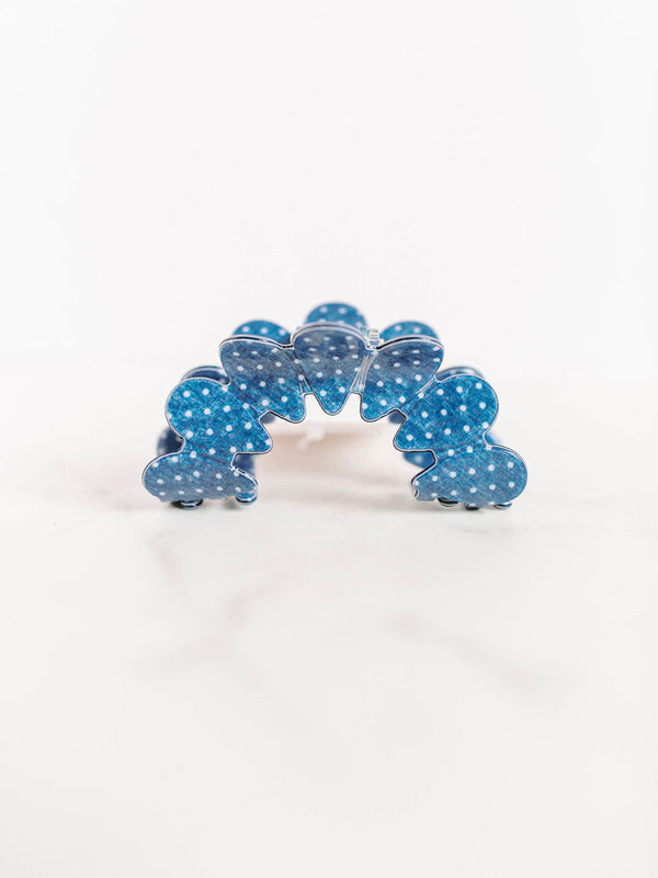 polka dot half moon scalloped hair claw