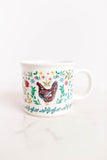 Chickens Folk Floral Mug