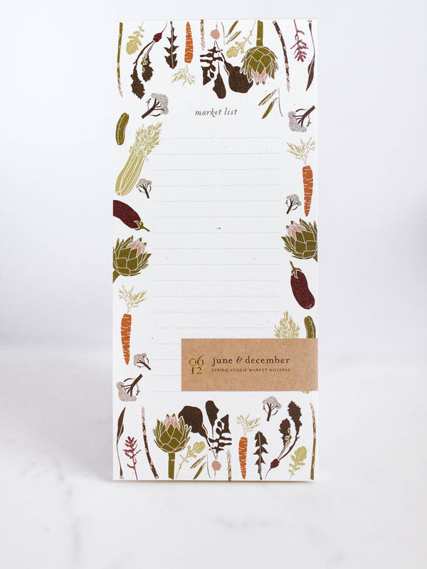 Spring Veggie Market List Notepad
