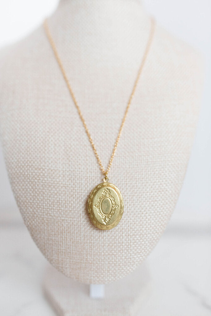 large oval locket necklace