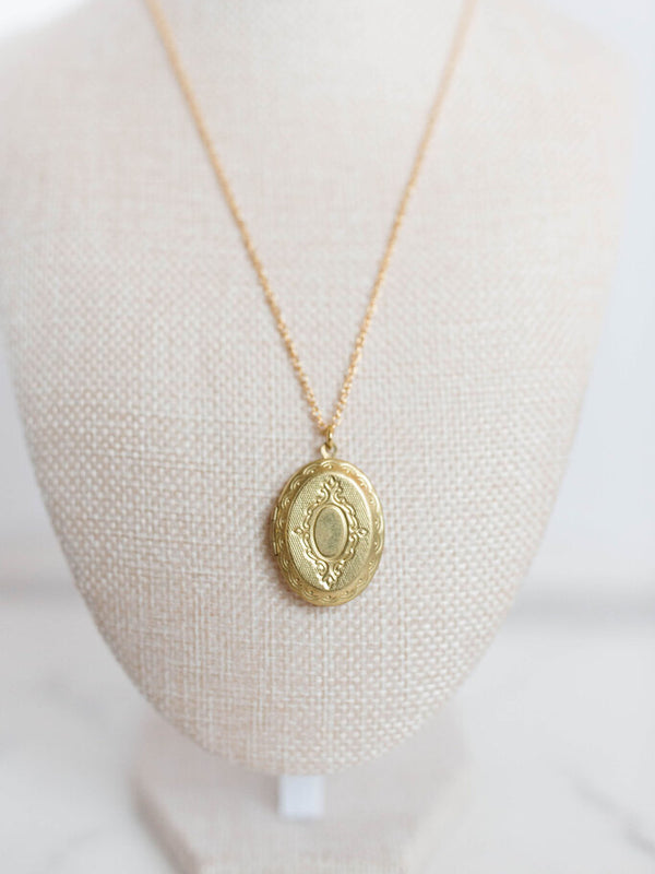 large oval locket necklace