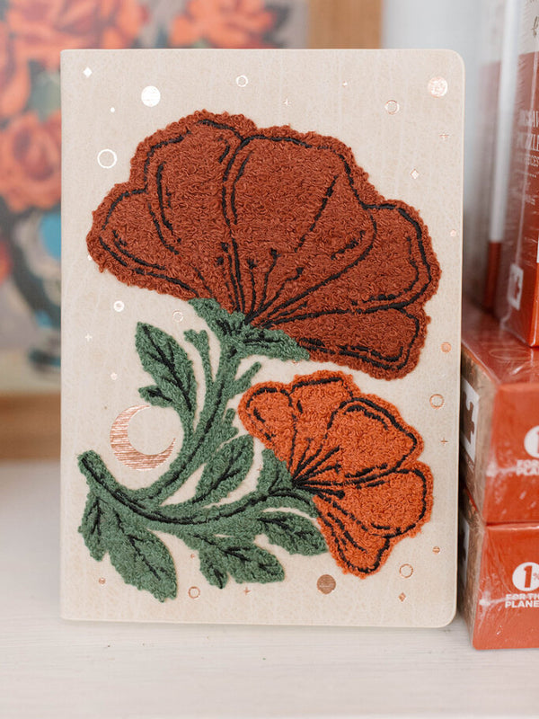 Double Bloom Embroidered Journal Notebook