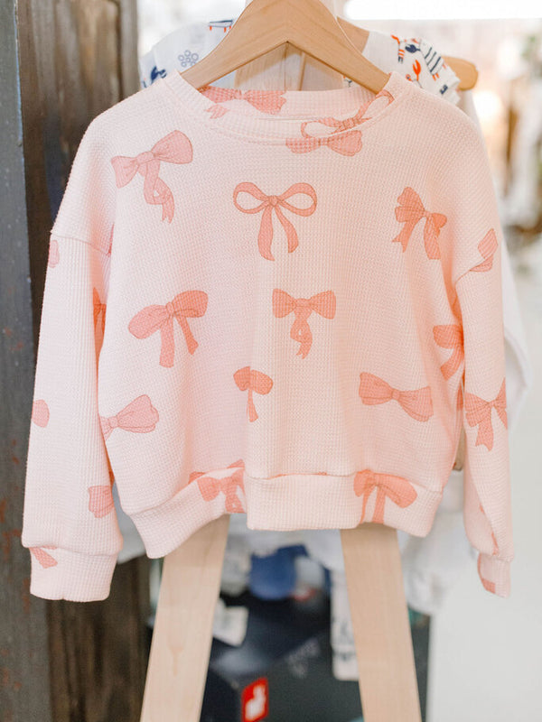 pink bow waffle lounge set