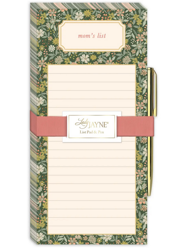 Forest Floral Magnetic List Pad with Pen