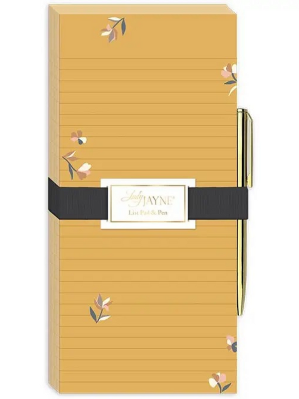 Magnetic List Pad with Pen Bloomscape Ditsy Mustard