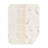 3 piece farmhouse goose burp cloth set