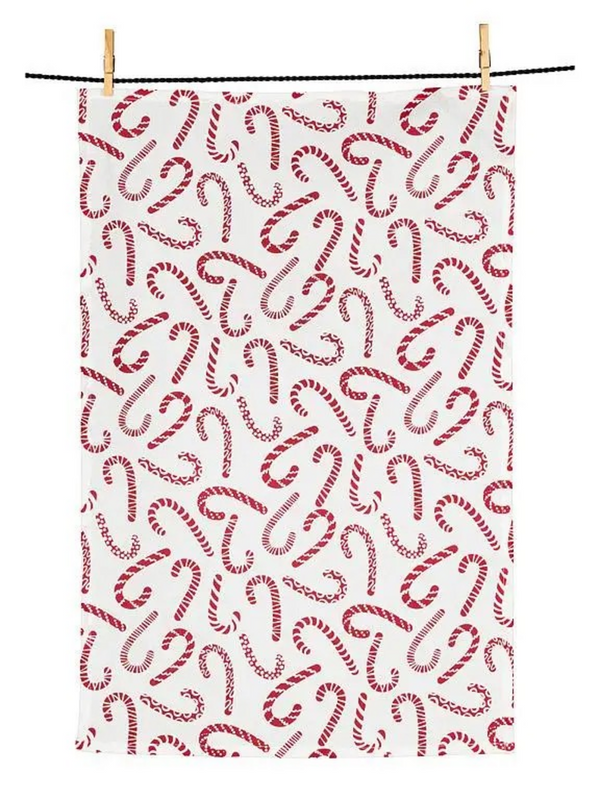 Candy Canes Kitchen Towel-18x28"L