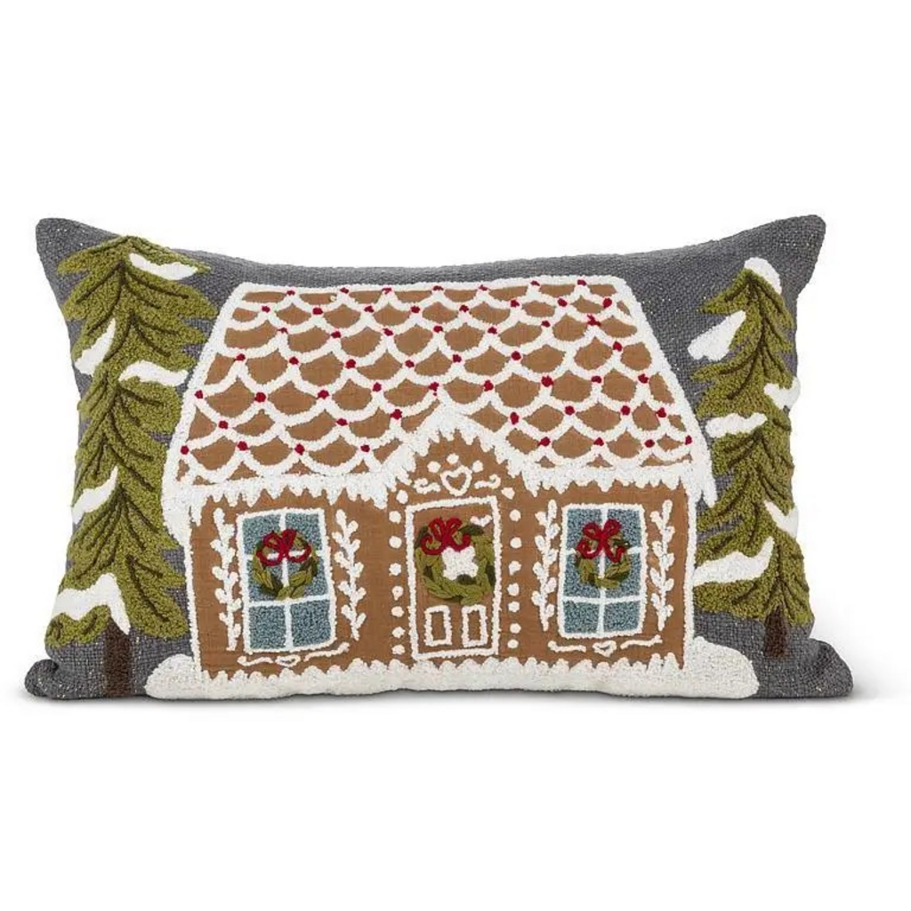 Rectangle Gingerbread House Pillow
