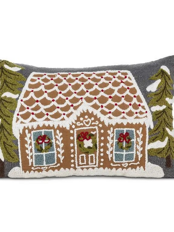Rectangle Gingerbread House Pillow