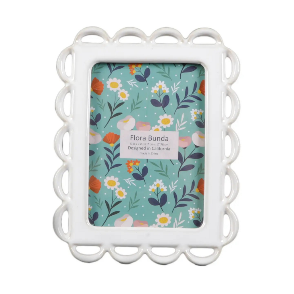 5x7 ivory ceramic picture frame