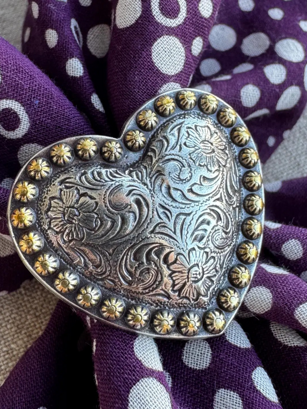 concho scarf slide (vintage heart)