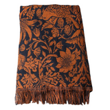 William Morris Nutmeg Orange Navy Blanket