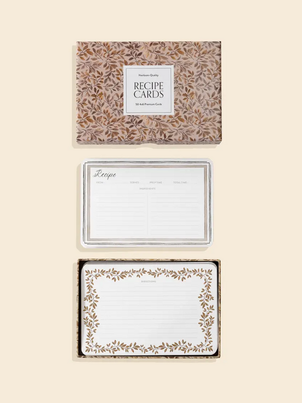 Recipe Cards: 50 Beautifully Designed 4x6 Recipe Cards