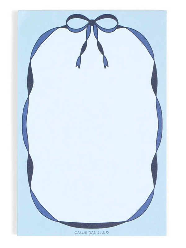 Blue Coquette Bow 4x6 Notepad