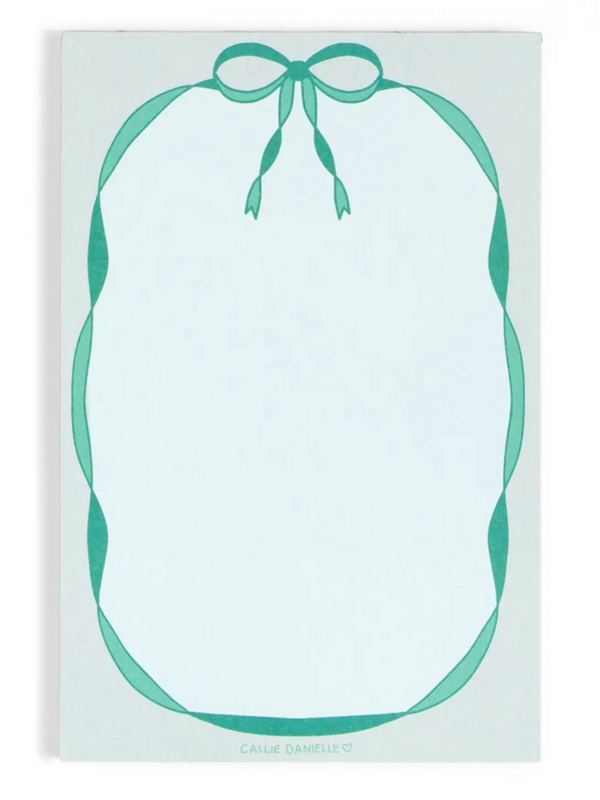 Green Coquette Bow 4x6 Notepad