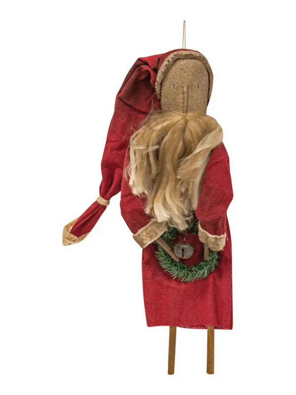 hanging Father Christmas with wreath