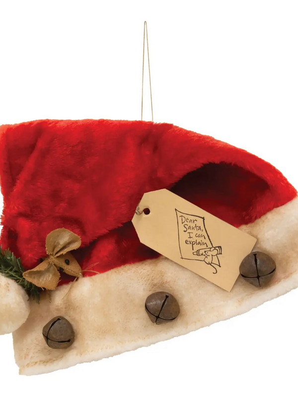 peeping mouse santa hat