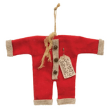 santa's jammies red small hanger ornament