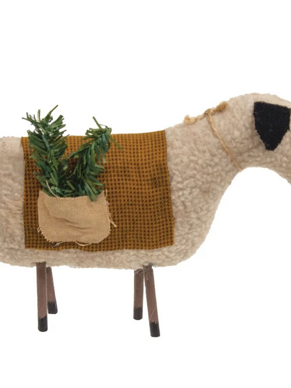sheep with pine ornament
