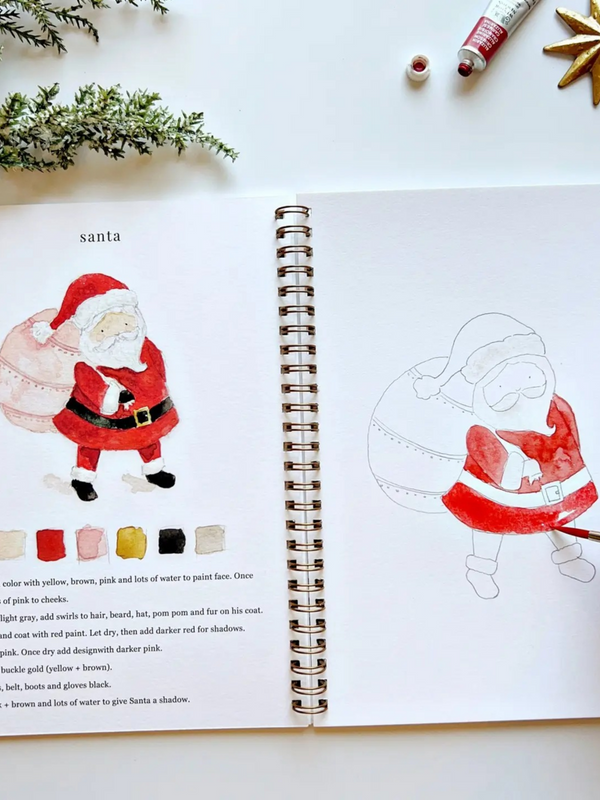 Christmas watercolor workbook