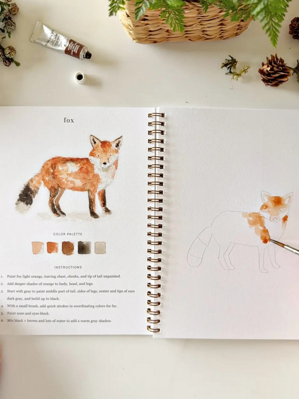 woodland watercolor workbook