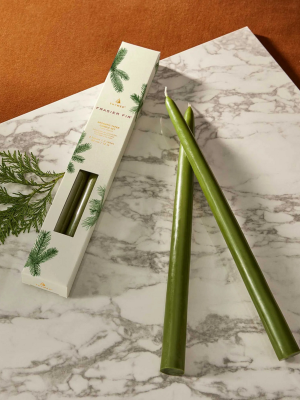 frasier fir taper candle pair