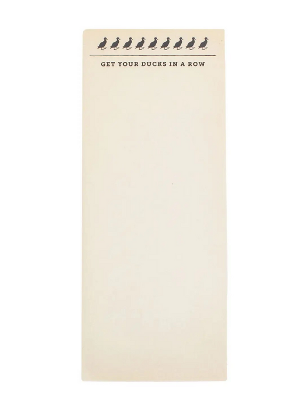 Ducks in A Row Skinny Notepad 4" X 10"