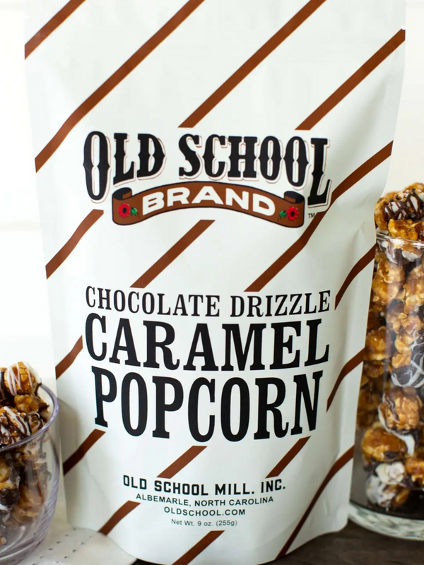 chocolate drizzle caramel popcorn