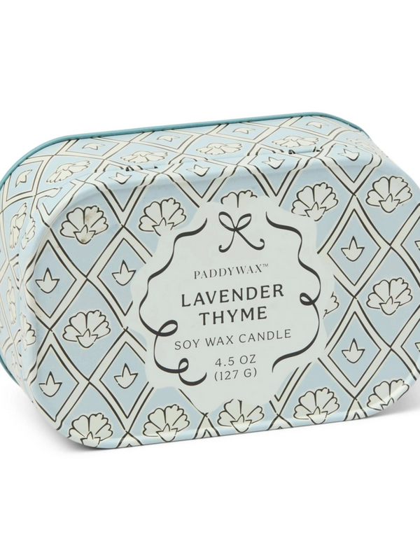 4.5OZ LAVENDER AND THYME TIN CANDLE